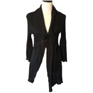 52 Weekends Long Black Cardigan size L